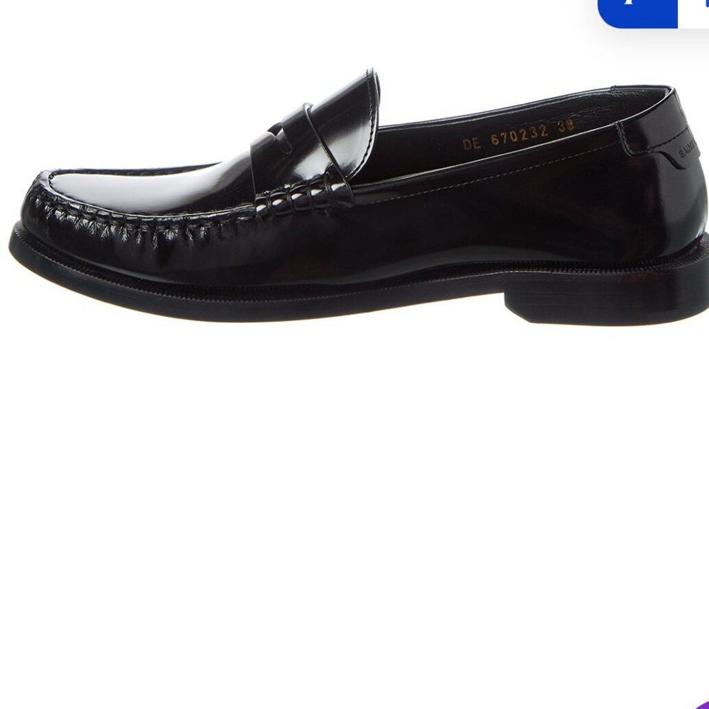 Saint Laurent Black Patent Leather Penny Loafers - Picture 10 of 11